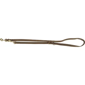 Vodítko PURE kožené nastavitelné, hnědáM-L: 2 m/ 20 mm